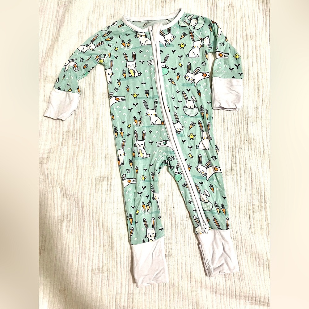 Little Sleeping Newborn Mint Bunnies Zippy. EUC.